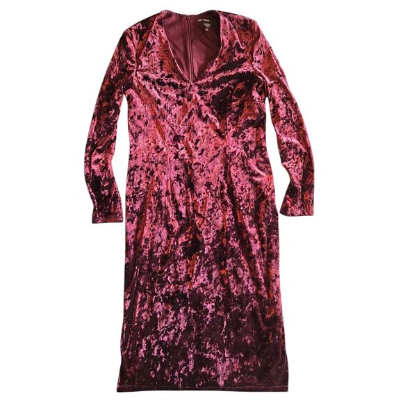 Maggy London | Purple Velvet, Long Sleeve, Dress | Size 14 - Picture 3 of 8